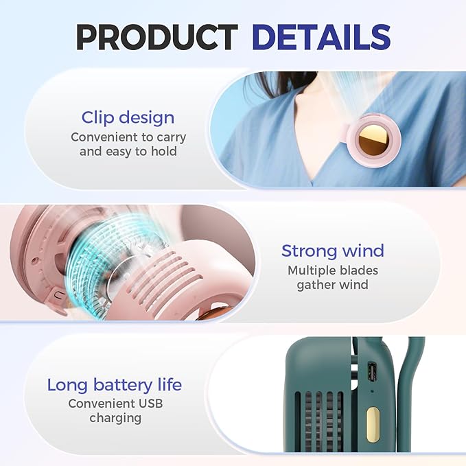 🔥Last Day 50% OFF✨🔥Portable Silent Mini Bladeless Electric Fan