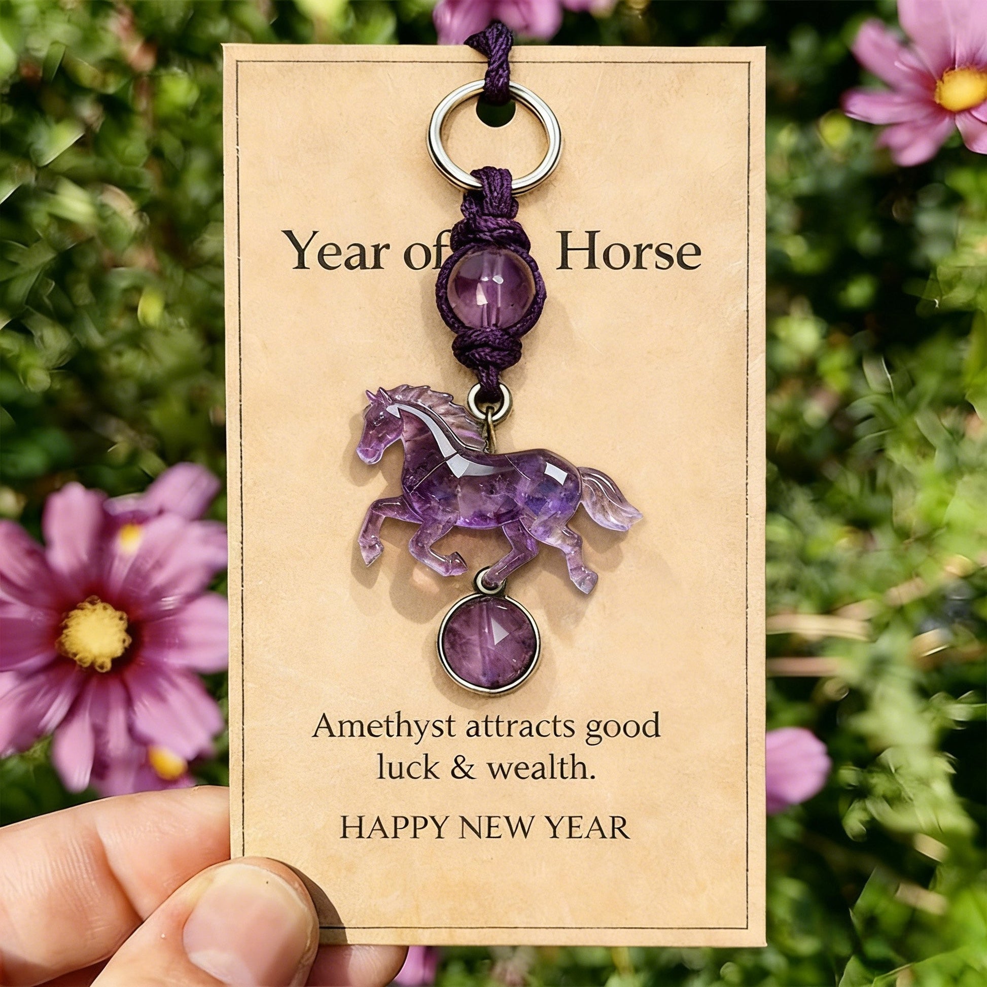Lucky Amethyst Crystal Horse Keychain —✨ A Symbol of Wisdom & Success🔥 (2026)