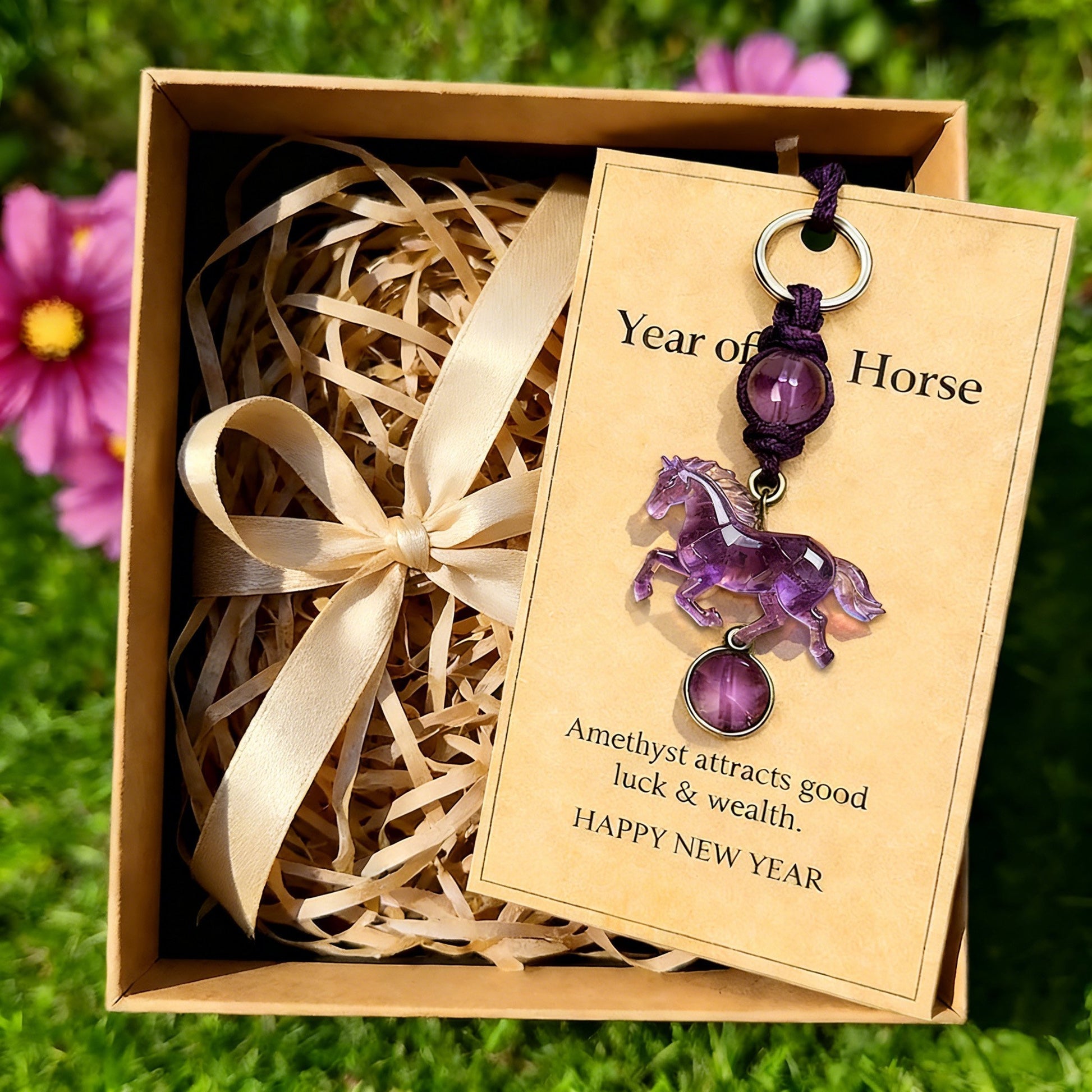 Lucky Amethyst Crystal Horse Keychain —✨ A Symbol of Wisdom & Success🔥 (2026)