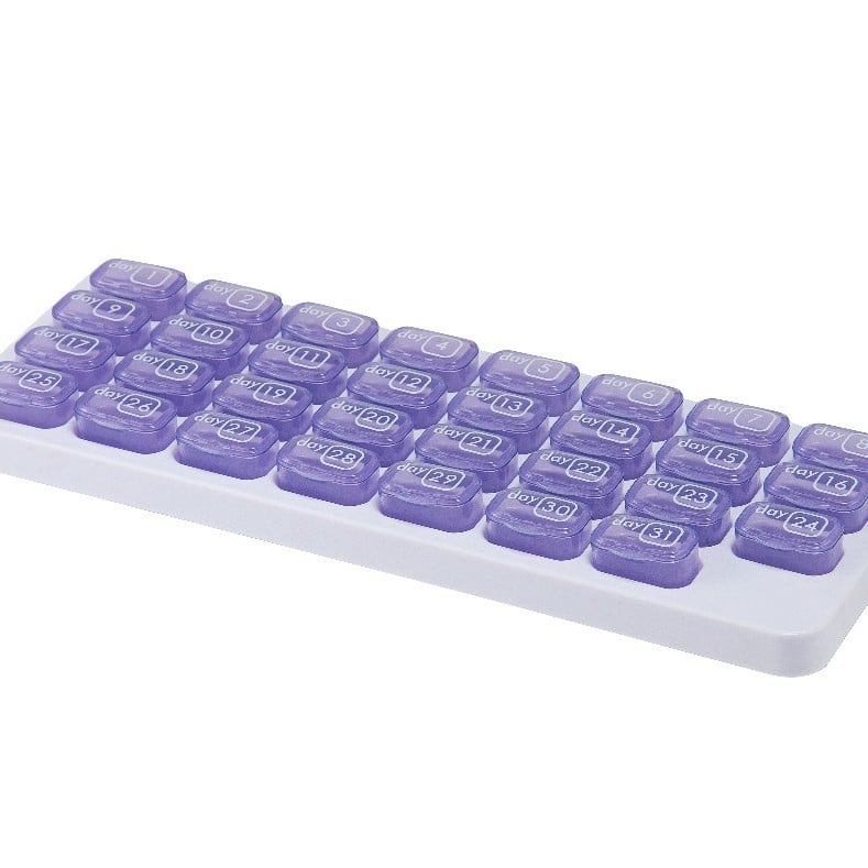 🔥Last Day 49% OFF -💊Monthly Pill Organizer with Lid - Arthritis-Friendly Easy-Open Lids 31 Removable Daily Pill Pods Date Reminder & Travel Case for Vitamins & Medications