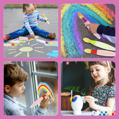 🎨 Washable Sidewalk Chalk Paint Brush Set for Kids