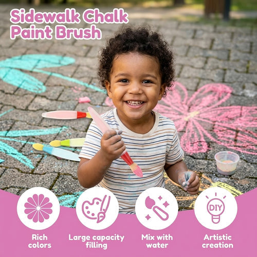 🎨 Washable Sidewalk Chalk Paint Brush Set for Kids